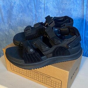 Black Adjustable Strap Sandals sz 9, SL2-129s007